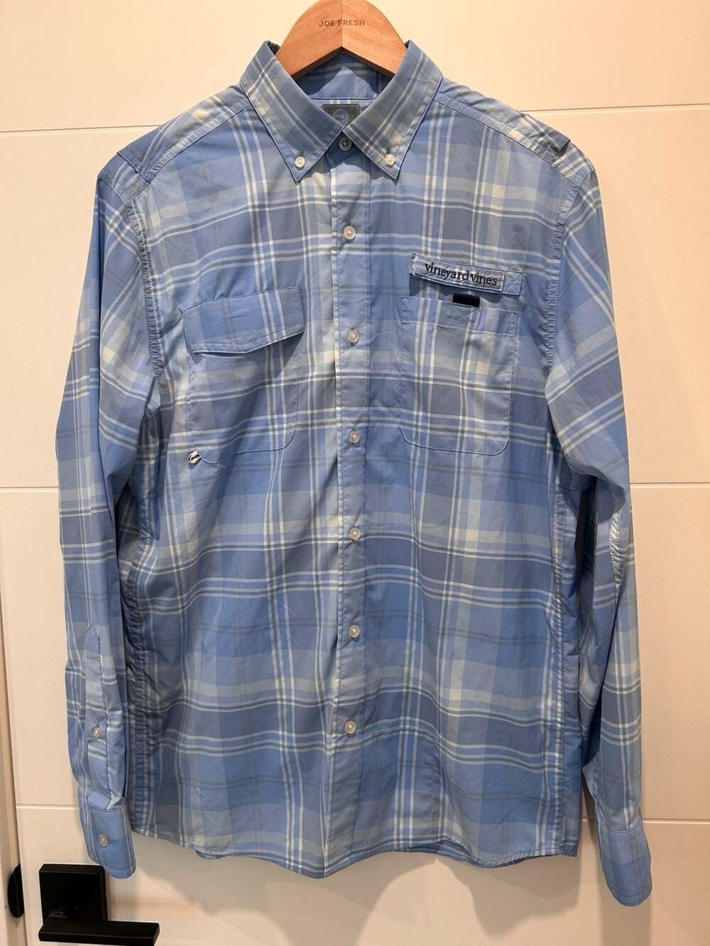 Vineyard Vines Harbor Shirt Size S Blue Plaid Long Sleeve Fishing Shirt